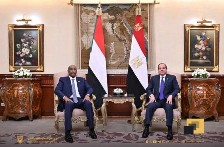 Discussing prospects for joint cooperation between the two countries Al Burhan and Al Sisi hold a bilateral talks