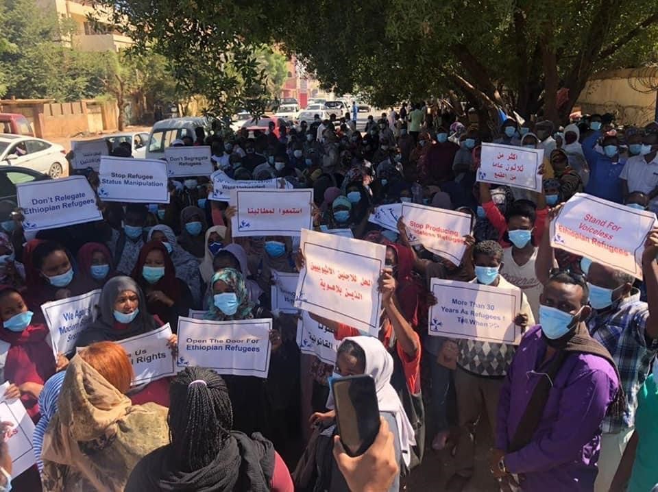 Ethiopian Refugees demand their basic Rights