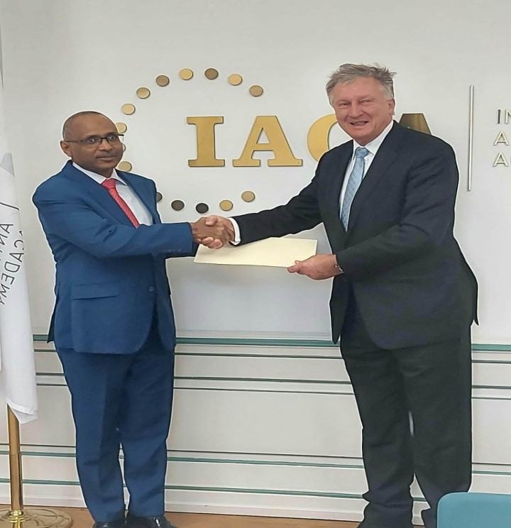 Sudans New Permanent Representative to IACA Presents Credentials
